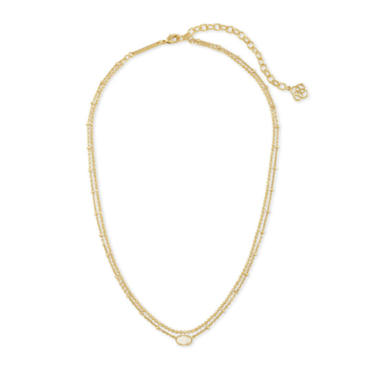 KENDRA SCOTT EMILIE GOLD MULTI STRAND NECKLACE IN IRIDESCENT DRURY