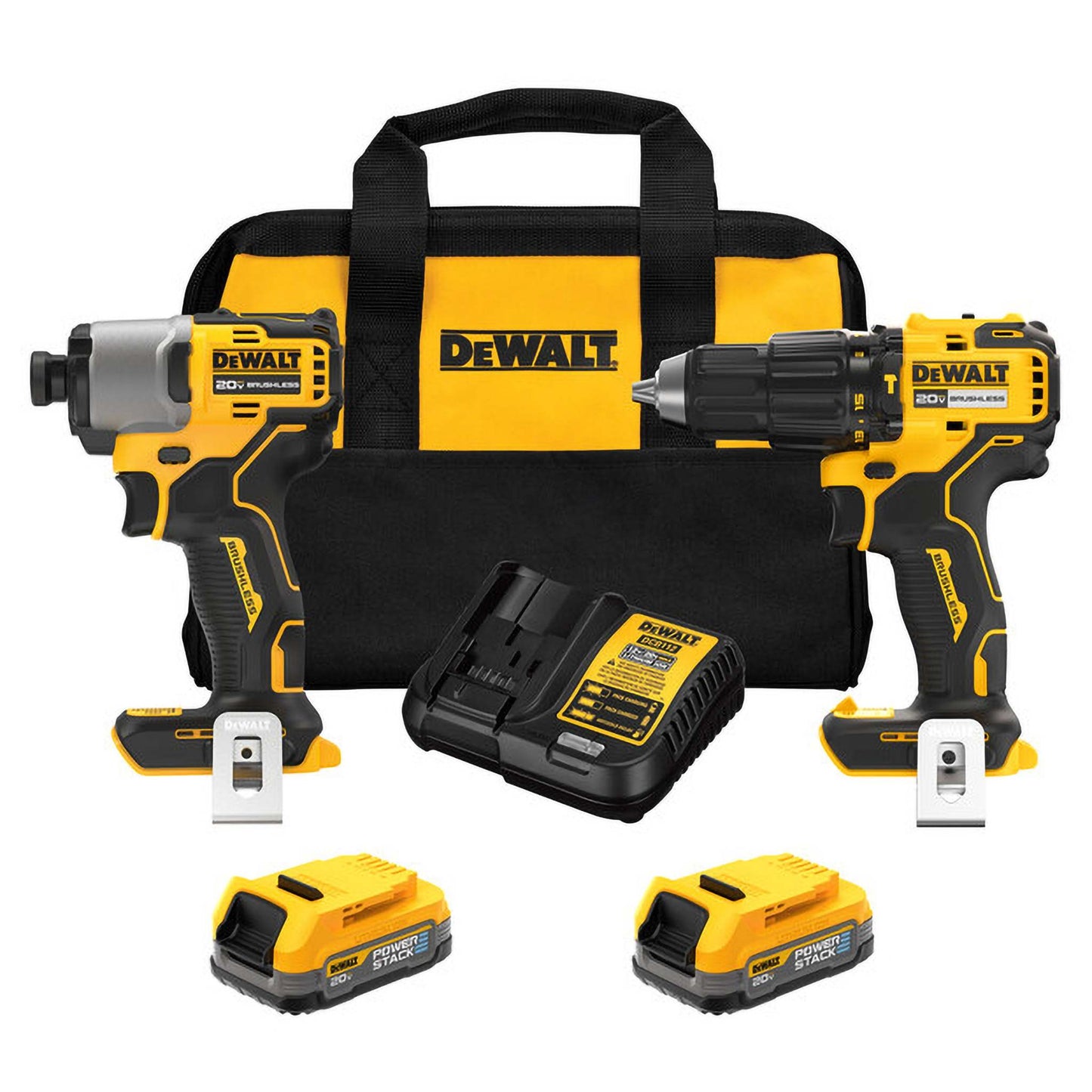 20V MAX BRUSHLESS 2-TOOL COMBO KIT W/ POWERSTACK BATTERIES