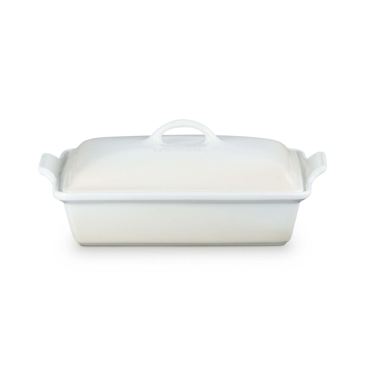4QT HERITAGE STONEWARE COVERED RECTANGULAR CASSEROLE MERINGUE