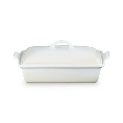 4QT HERITAGE STONEWARE COVERED RECTANGULAR CASSEROLE MERINGUE