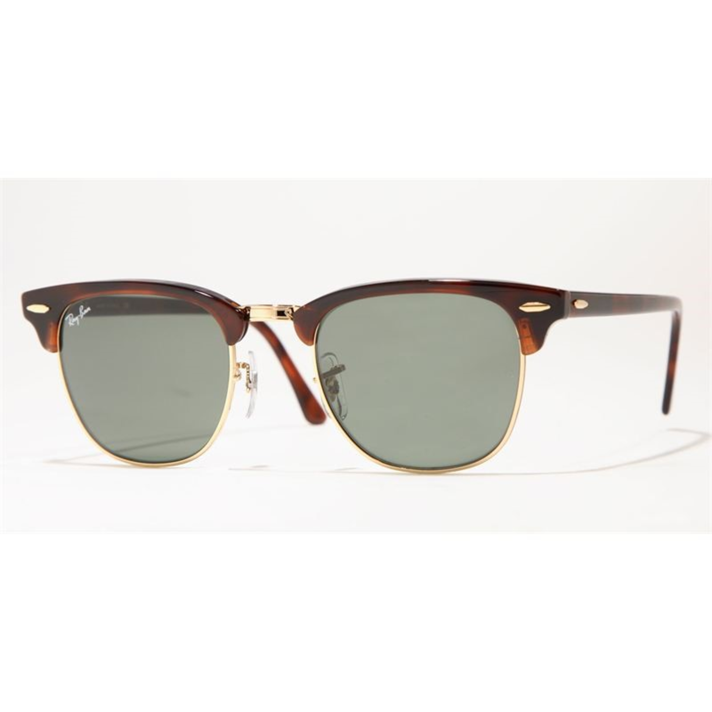 CLUBMASTER SUNGLASSES - (TOP TOP TORTOISE WITH GOLD RIM AND CRYSTAL GREEN LENS)