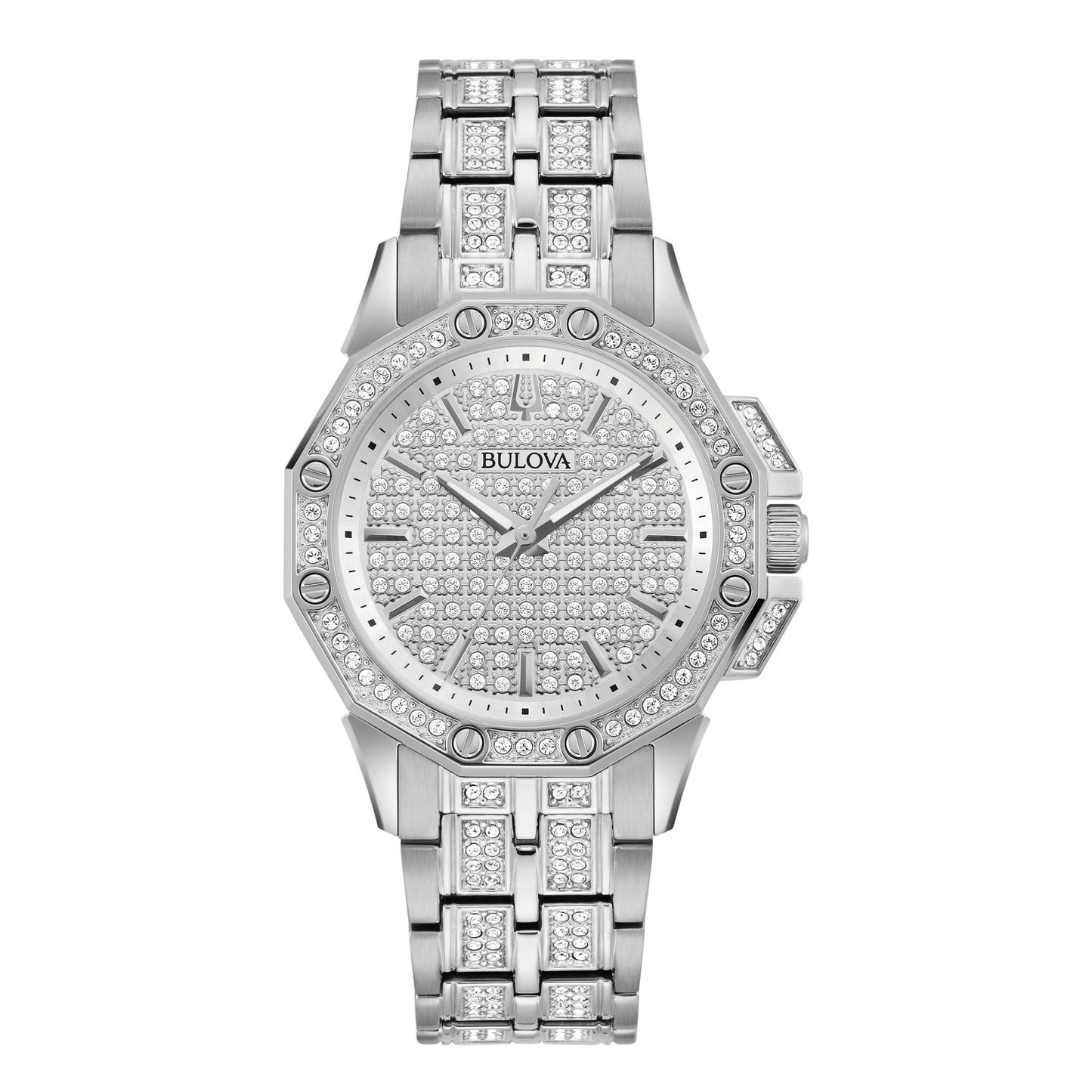 LADIES' OCTAVA CRYSTAL STAINLESS STEEL WATCH, CRYSTAL PAVE DIAL