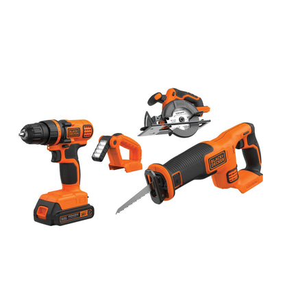 20V MAX DIY 4 TOOL KIT - DRILL/DRIVER CIRC SAW RECIP SAW WORK LIGHT