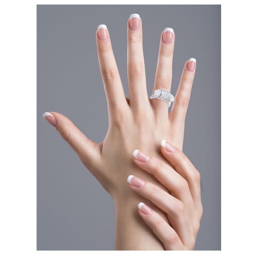 LADIES TRIPLE ROUND CZ RING - (SIZE 7)