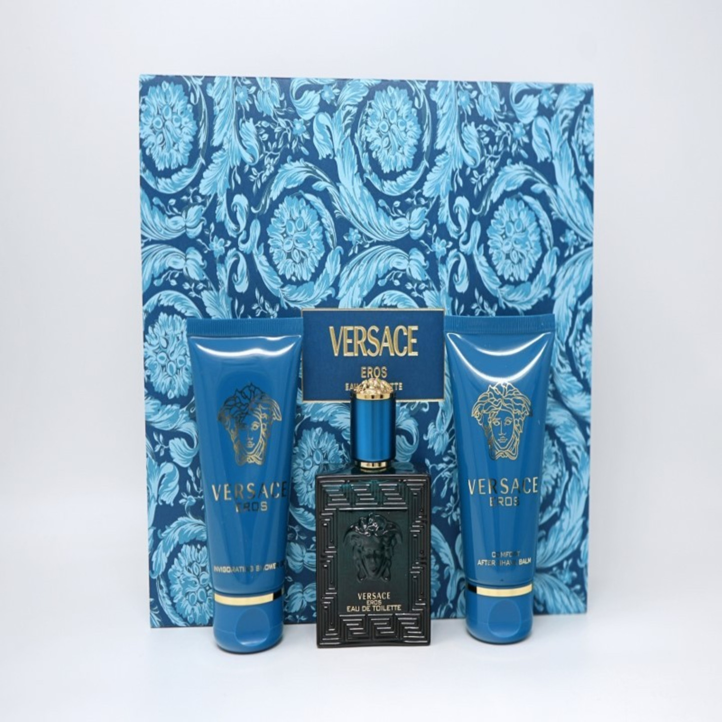 VERSACE EROS(M)(H/B) 3PC SET (1.7OZ EDT/ 1.7OZ SHOWER GEL/ 1.7OZ AFTER SHAVE BALM)