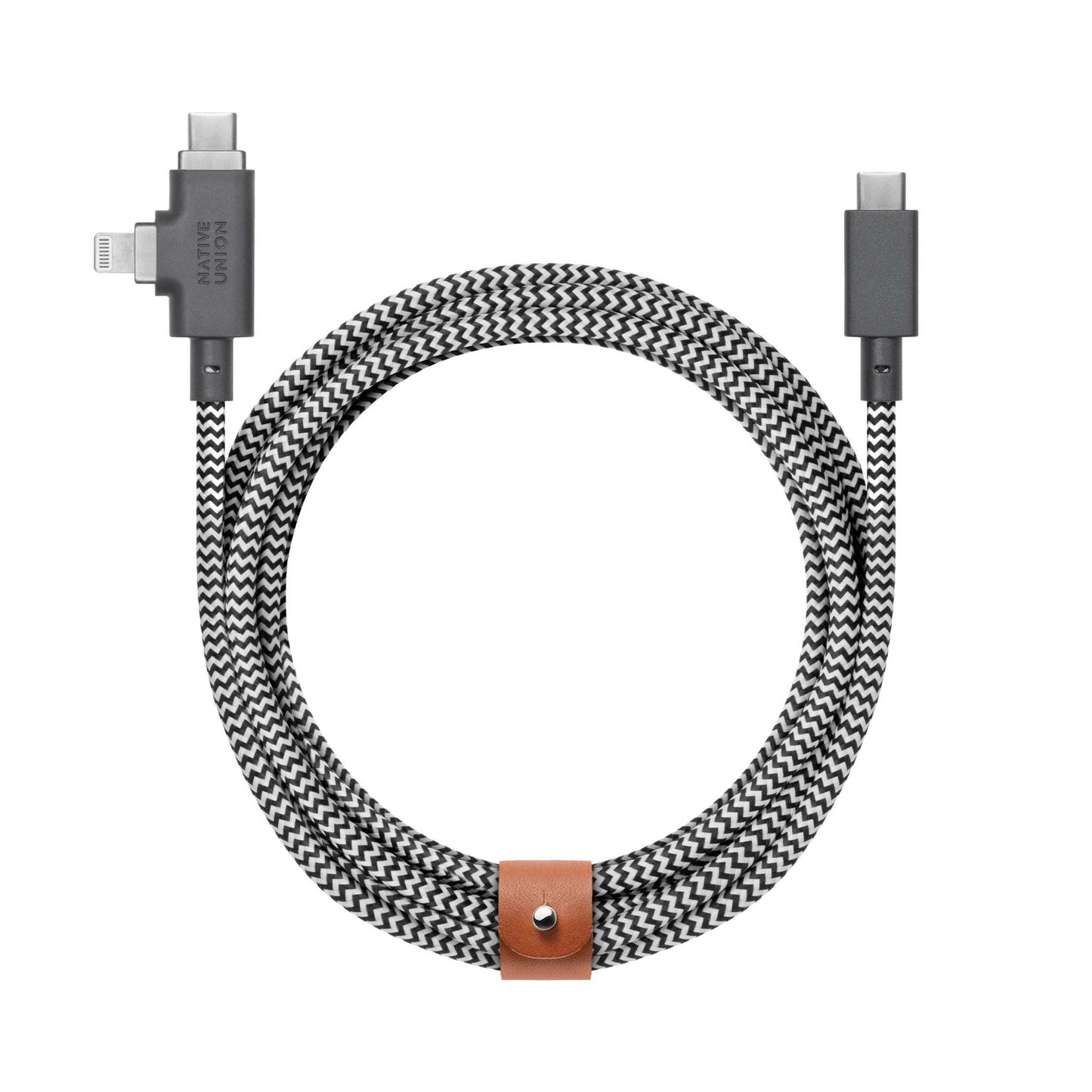 8 FT BELT CABLE DUO PRO USB-C TO LIGHTNING & USB-C ZEBRA