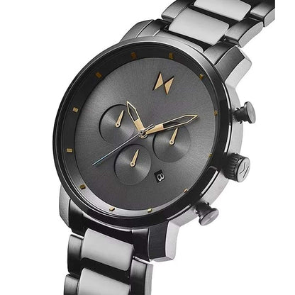 MENS CHRONO GUNMETAL IP STAINLESS STEEL WATCH GUNMETAL DIAL