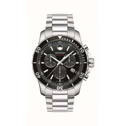MENS SERIES 800 SILVER-TONE PERFORMANCE STEEL CHRONOGRAPH WATCH BLACK DIAL