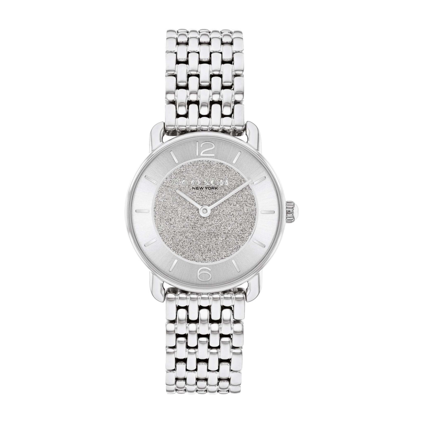 LADIES' ELLIOT STAINLESS STEEL WATCH, GLITTER DIAL