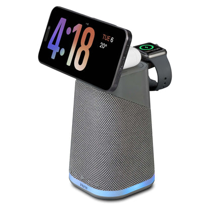 POWER TOWER TRIPLE WIRELESS CHARGING STAND W/ BLUETOOTH SPEAKER