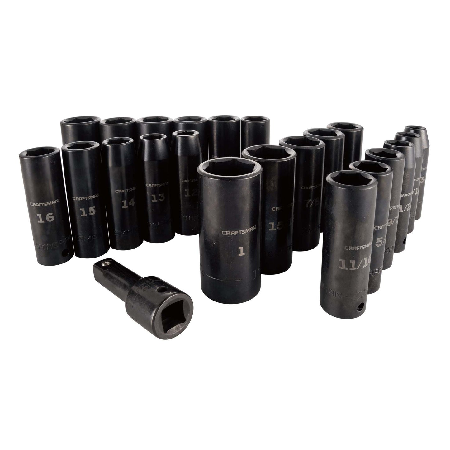 23PC 1/2" SAE & MM DEEP IMPACT SOCKET SET