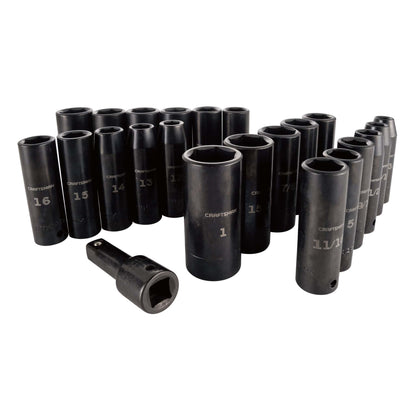 23PC 1/2" SAE & MM DEEP IMPACT SOCKET SET