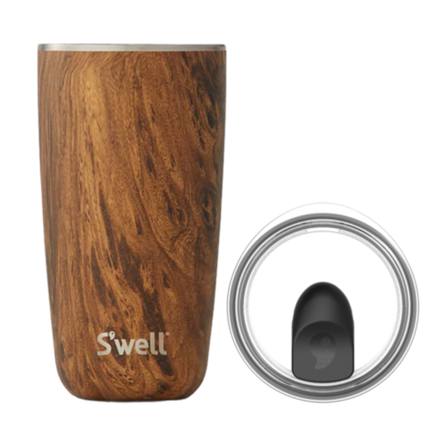 S'WELL TEAKWOOD 18 OZ TUMBLER WITH LID
