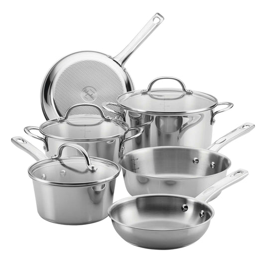 9PC HOME COLLECTION STAINLESS STEEL COOKWARE SET