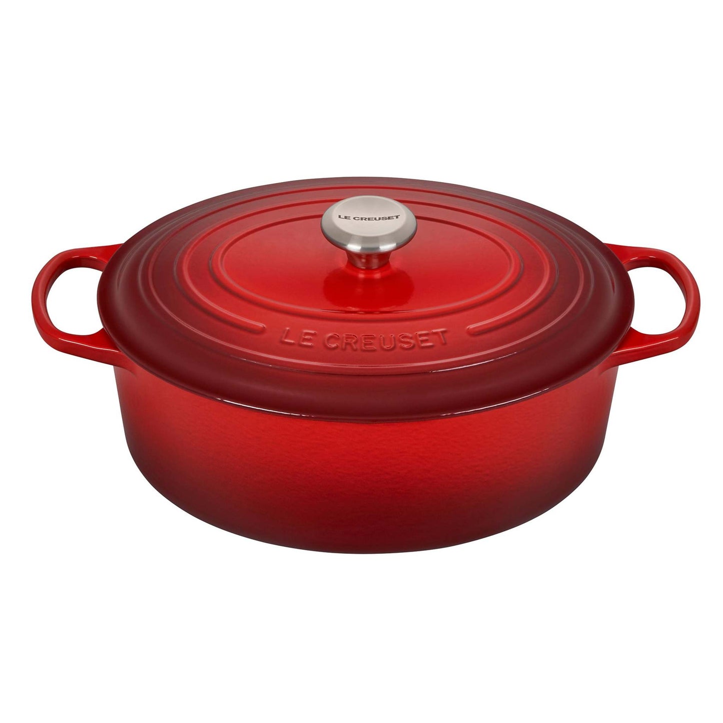 6.75QT SIGNATURE CAST IRON OVAL DUTCH OVEN CERISE