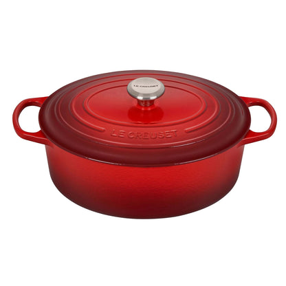 6.75QT SIGNATURE CAST IRON OVAL DUTCH OVEN CERISE