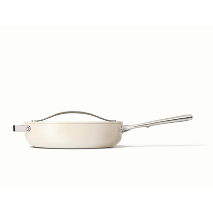 4.5QT NONSTICK CERAMIC SAUTE PAN W/ LID CREAM