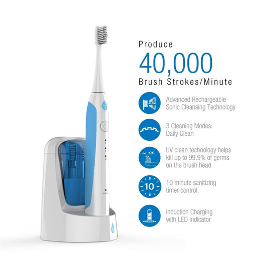 RECHARGEABLE SONIC TOOTHBRUSH WITH BUILT-IN UV SANITIZER