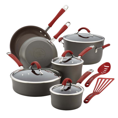 12PC CUCINA HARD-ANODIZED COOKWARE SET HANDLES