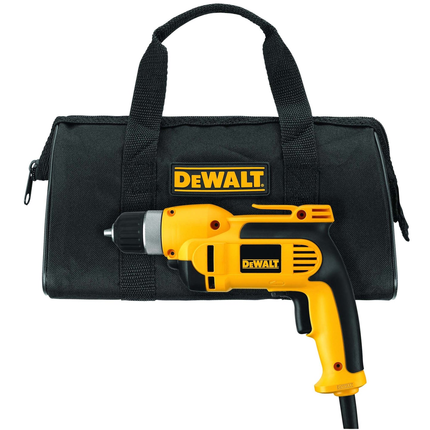 DEWALT 3/8" VSR PISTOL GRIP DRILL KIT W/ KEYLESS CHUCK