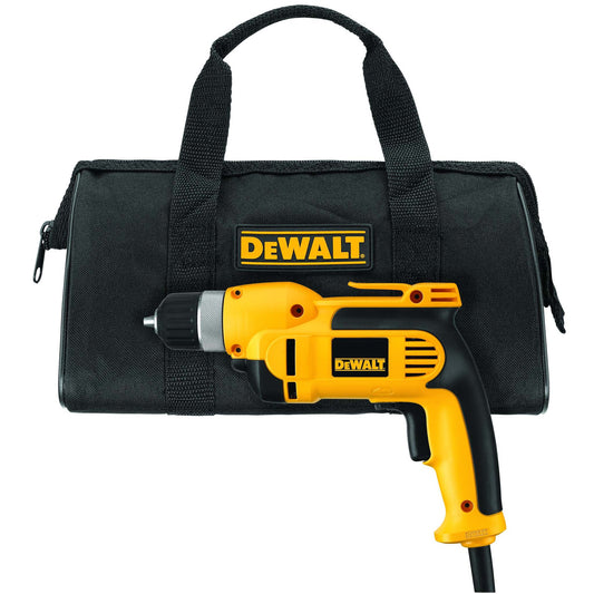 DEWALT 3/8" VSR PISTOL GRIP DRILL KIT W/ KEYLESS CHUCK