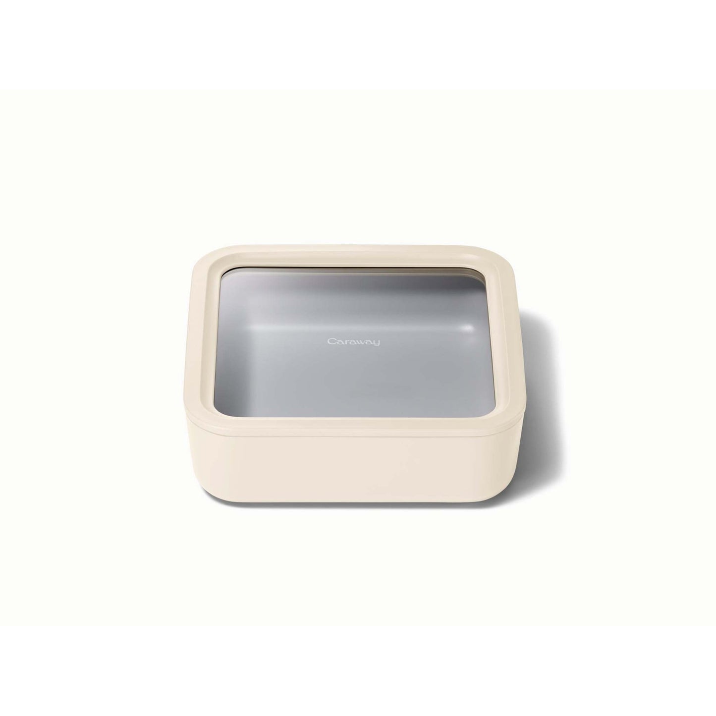 10 CUP GLASS FOOD CONTAINER SQUARE SHAPE W/ LID CREAM