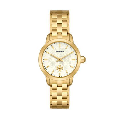 LADIES' TORY STAINLESS STEEL WATCH, CREAM DIAL