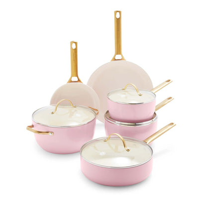 RESERVE CERAMIC NONSTICK 10PC COOKWARE SET BLUSH