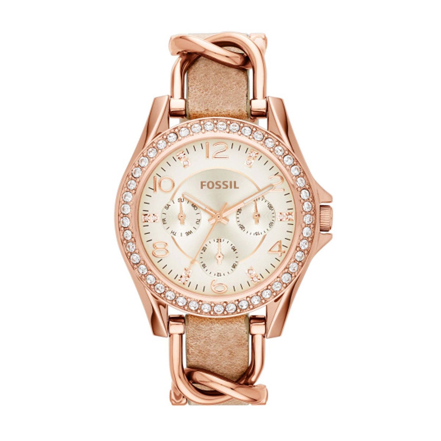 LADIES RILEY CRYSTAL LEATHER WATCH