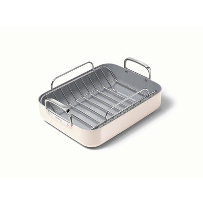 ROASTING PAN W/ RACK CREAM
