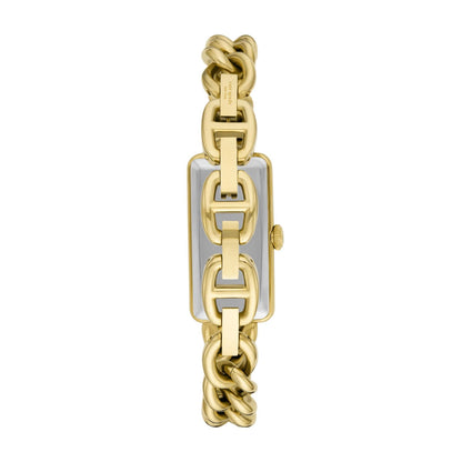 LADIES' ROSEDALE CURB-LINK STAINLESS STEEL WATCH, DIAL