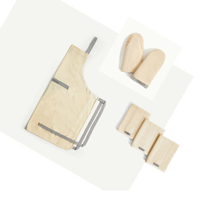 3PC KITCHEN LINEN SET CREAM