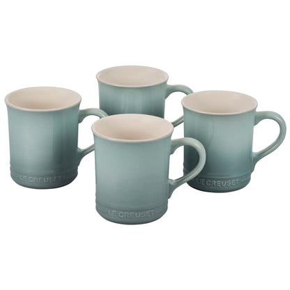 SET OF 4 STONEWARE MUGS SEA SALT
