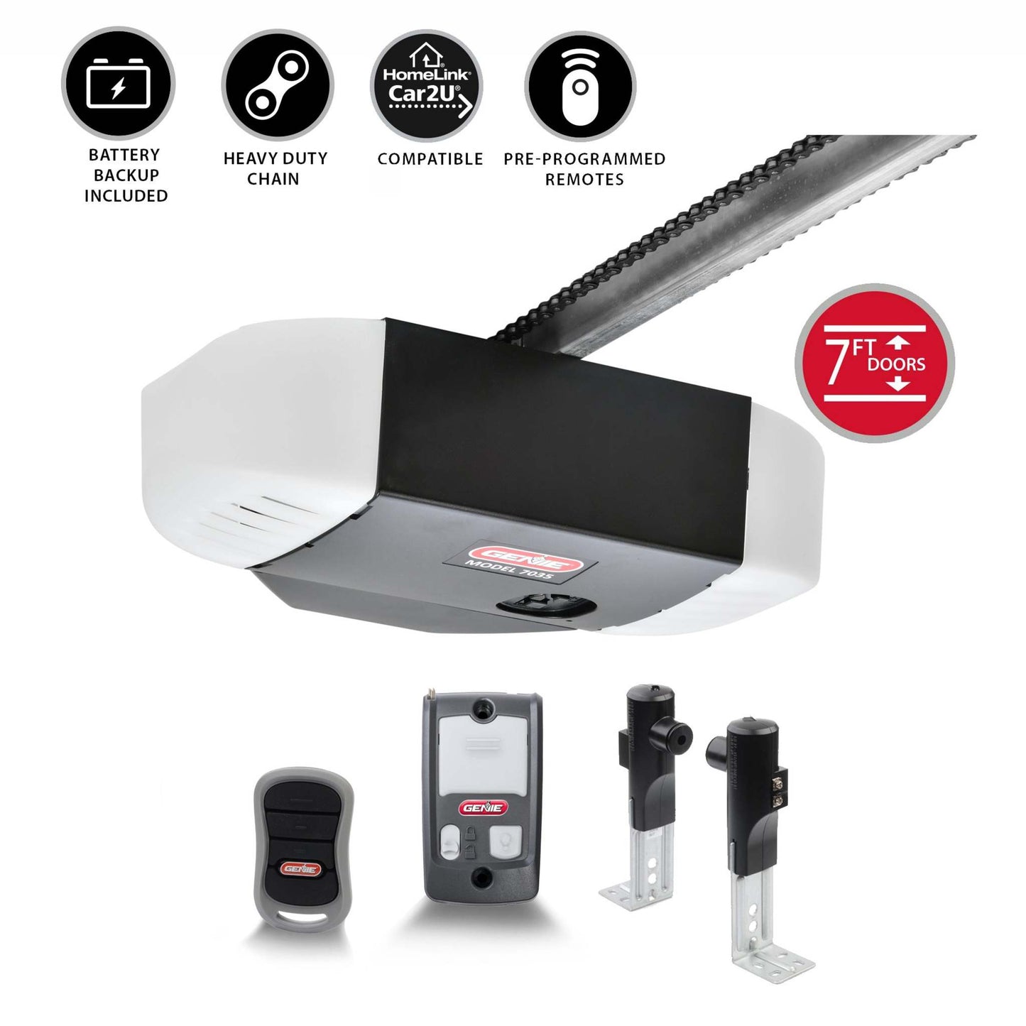 1/2HP CHAIN DRIVE GARAGE DOOR OPENER W/ 1 REMOTE