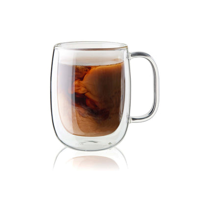 SORRENTO PLUS 2PC DOUBLE WALL GLASS COFFEE MUG SET