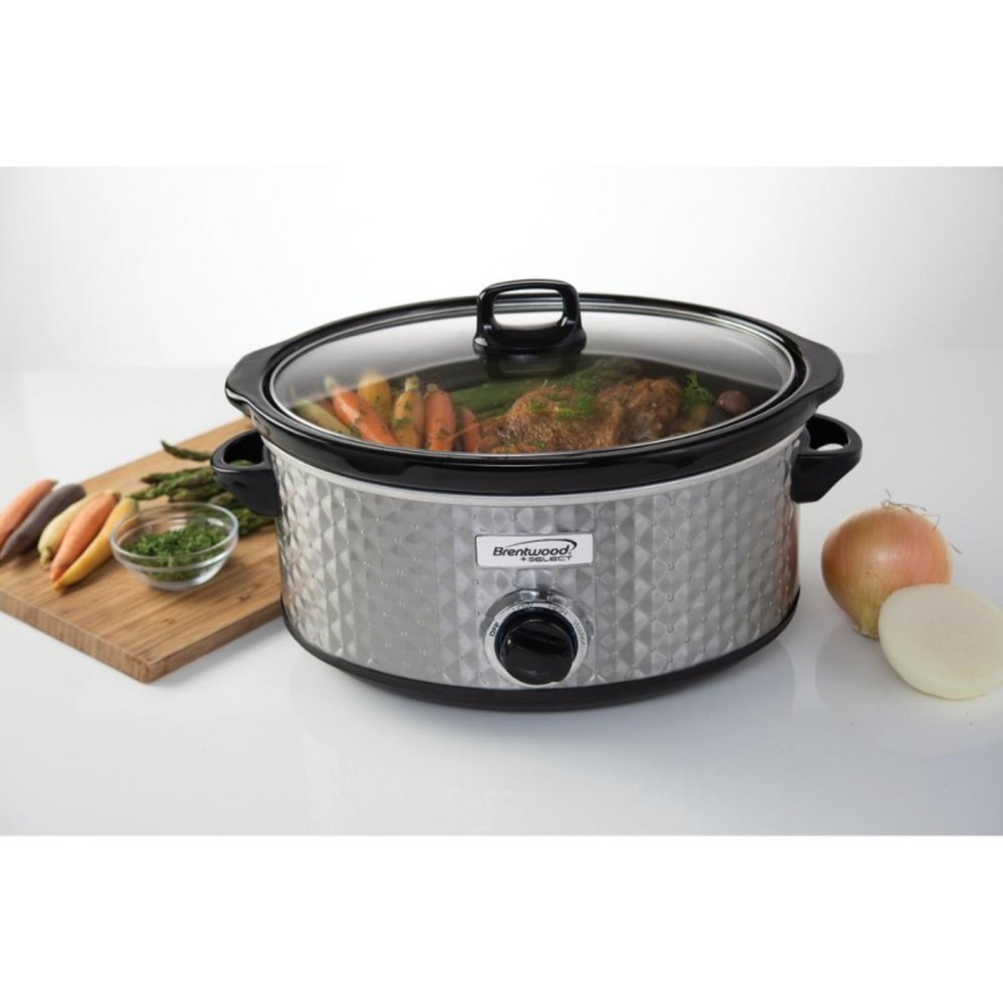 7 - QUART SELECT SLOW COOKER - (SILVER)