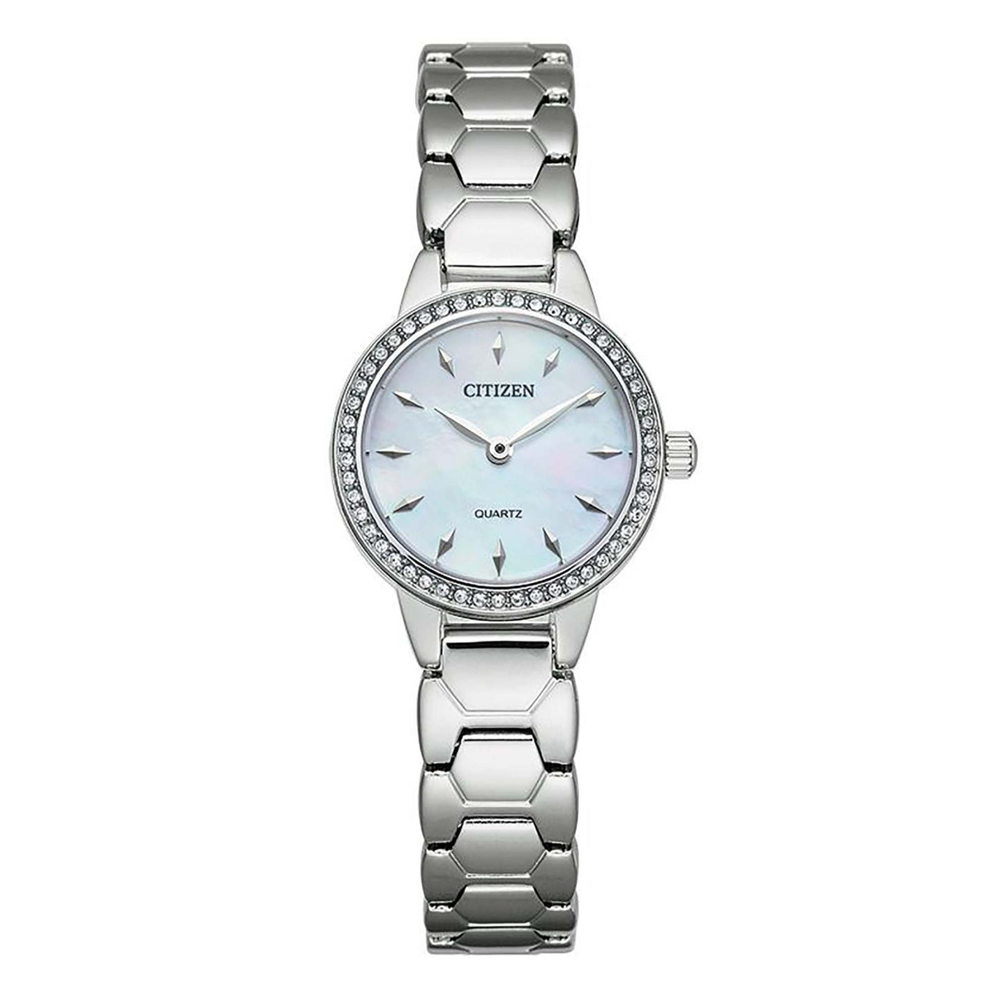 LADIES QUARTZ SWAROVSKI STAINLESS STEEL WATCH MOTHER-OF-PEARL DIAL