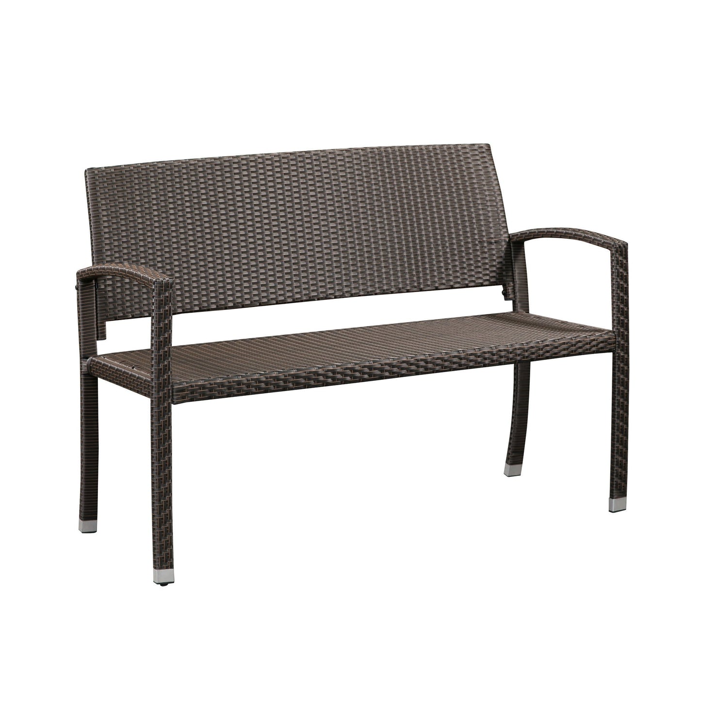 WICKER OUTDOOR PATIO BENCH MOCHA WICKER
