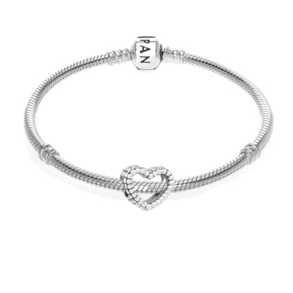 BEADED HEART CHARM BRACELET - (SIZE 7.5)