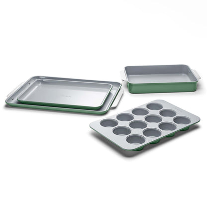 5PC NON-TOXIC NONSTICK CERAMIC BAKEWARE SET SAGE