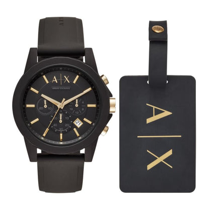MENS OUTERBANKS SILICONE WATCH AND LUGGAGE TAG GIFT SET