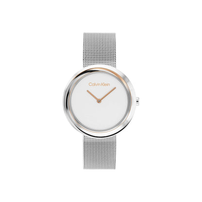 LADIES STAINLESS STEEL MESH SPIRAL CASE WATCH