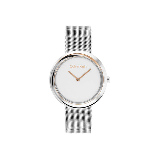 LADIES STAINLESS STEEL MESH SPIRAL CASE WATCH