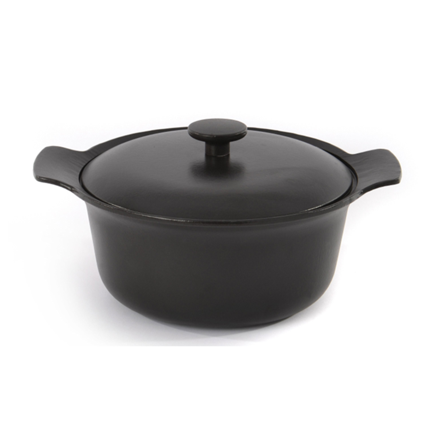 10 - INCH RON CAST IRON COVERED STOCKPOT - (4.4 QT.) - (BLACK)