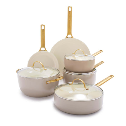 RESERVE CERAMIC NONSTICK 10PC COOKWARE SET TAUPE