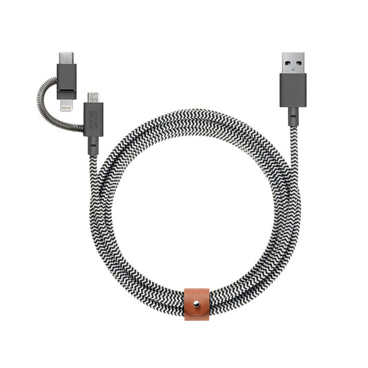 BELT CABLE UNIVERSAL 6.5 FT 3-IN-1 CHARGING CABLE ZEBRA