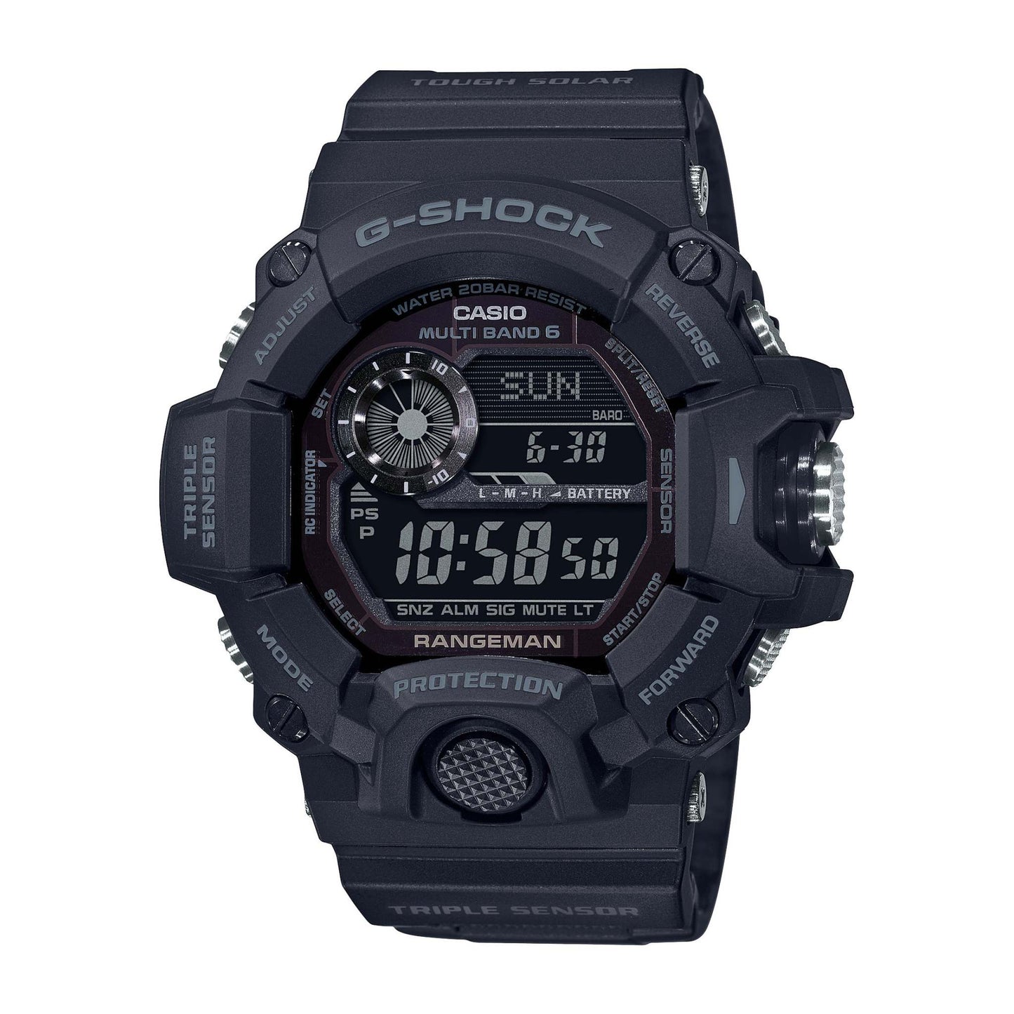 MENS MASTER OF G RANGEMAN SOLAR DIGITAL RESIN WATCH