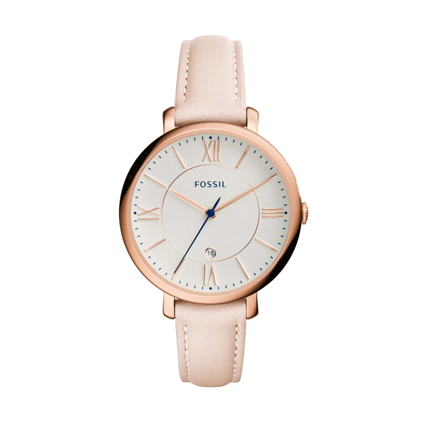 LADIES JACQUELINE BLUSH LEATHER STRAP WATCH ENGLISH TIN