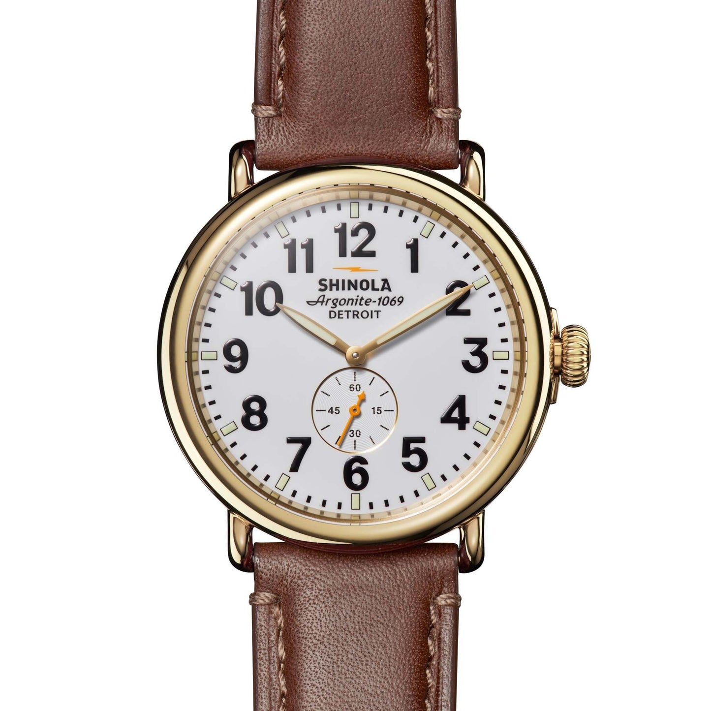 MENS' RUNWELL LEATHER STRAP WATCH