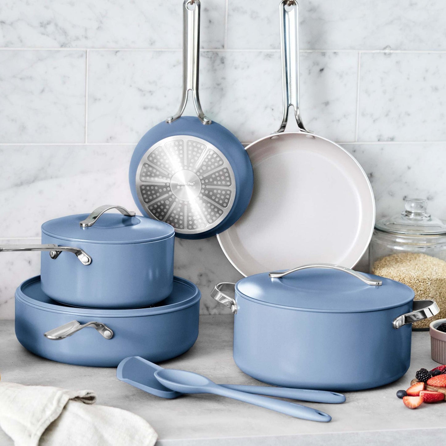 NOVA 10PC CERAMIC NONSTICK COOKWARE SET OCEAN